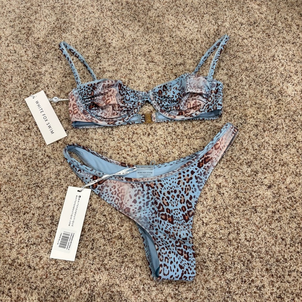 NEW White Fox Swim Leopard Print Bikini